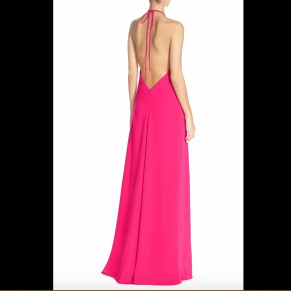 NWT $328 Jill Jill Stuart Halter Crepe Gown Peony - Picture 3 of 8